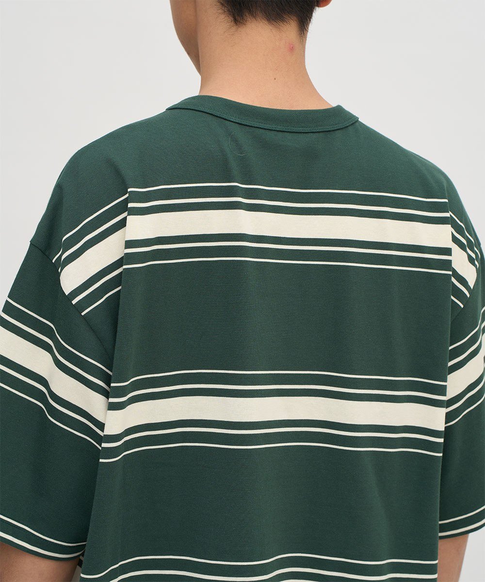 小P社長潑漆條紋TEE