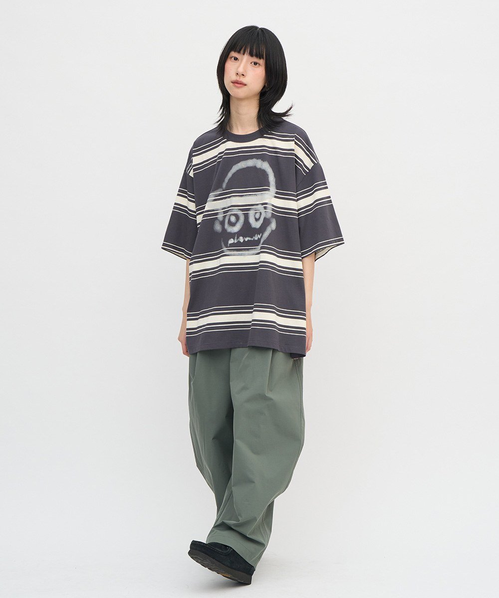 小P社長潑漆條紋TEE