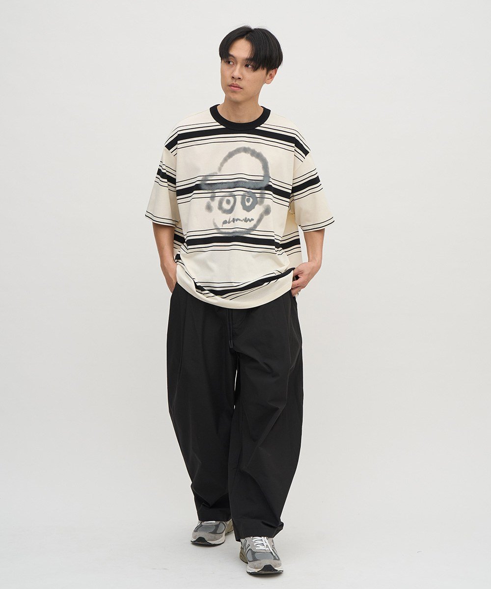 小P社長潑漆條紋TEE