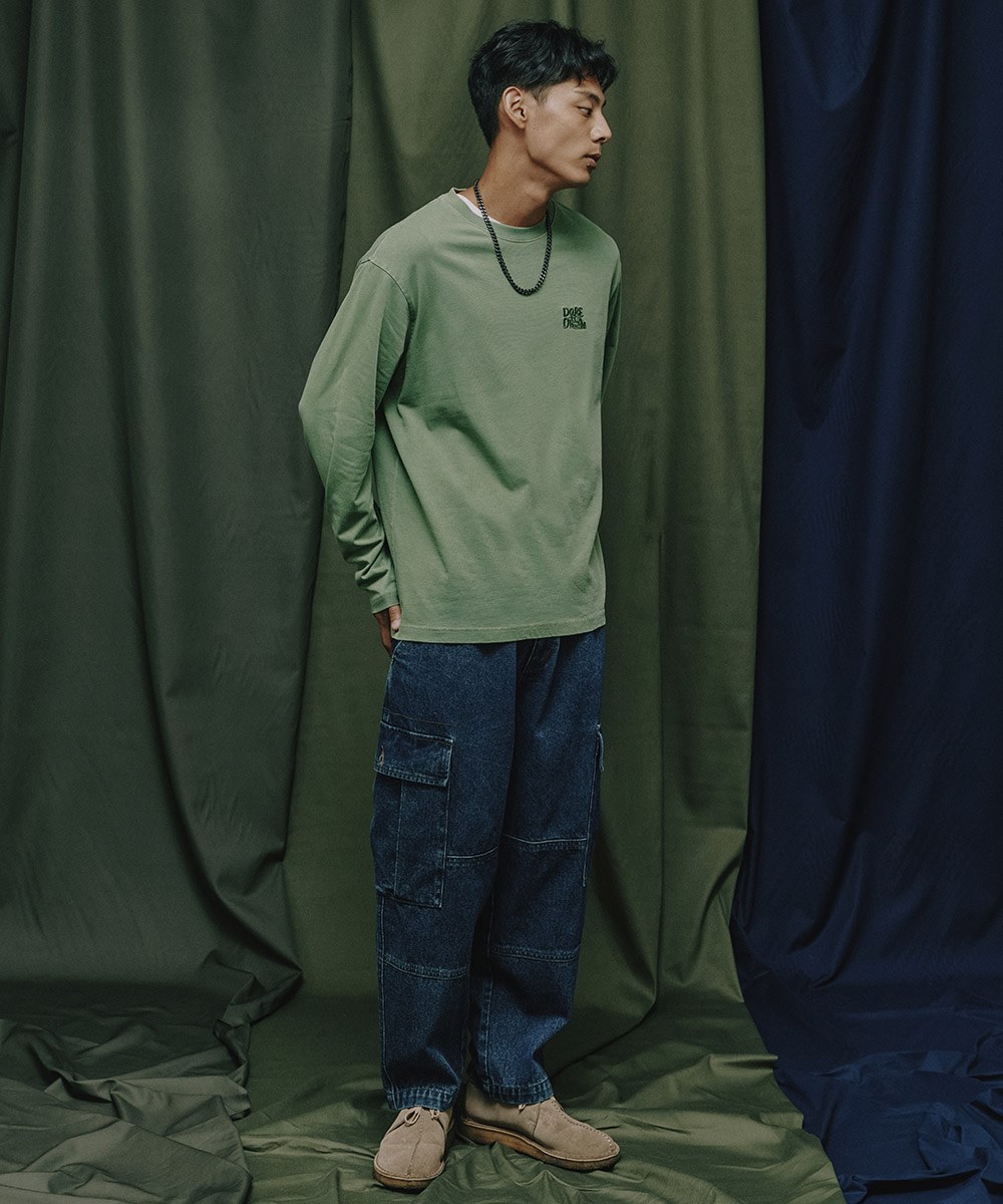 丹寧繭型口袋長褲
