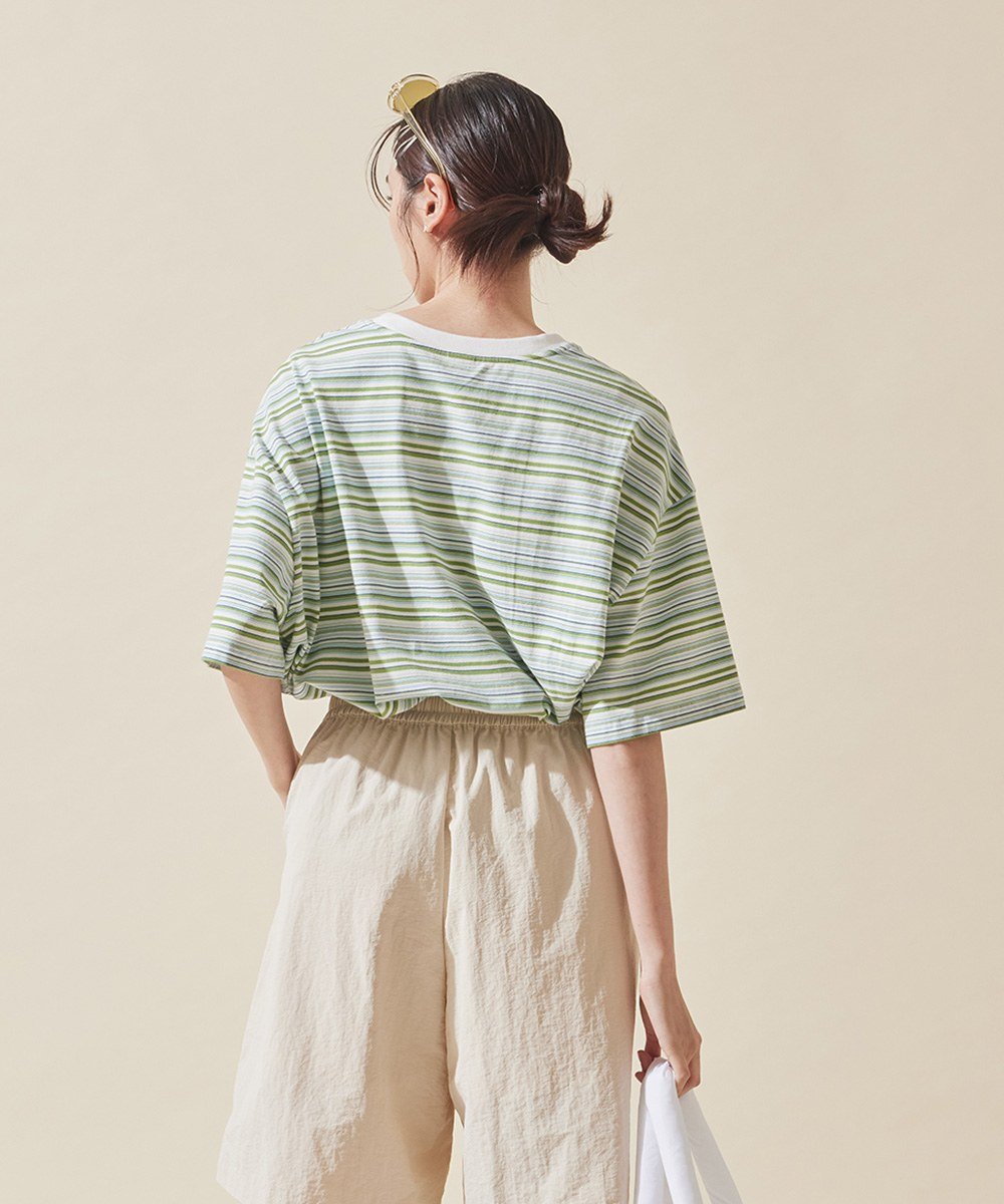 圓領鬆身條紋TEE