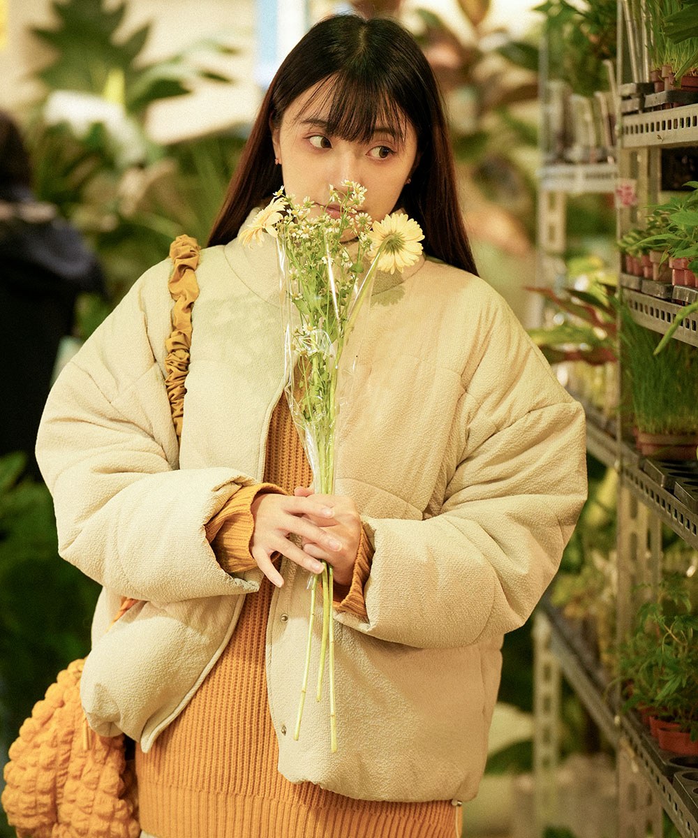 短版鋪棉外套