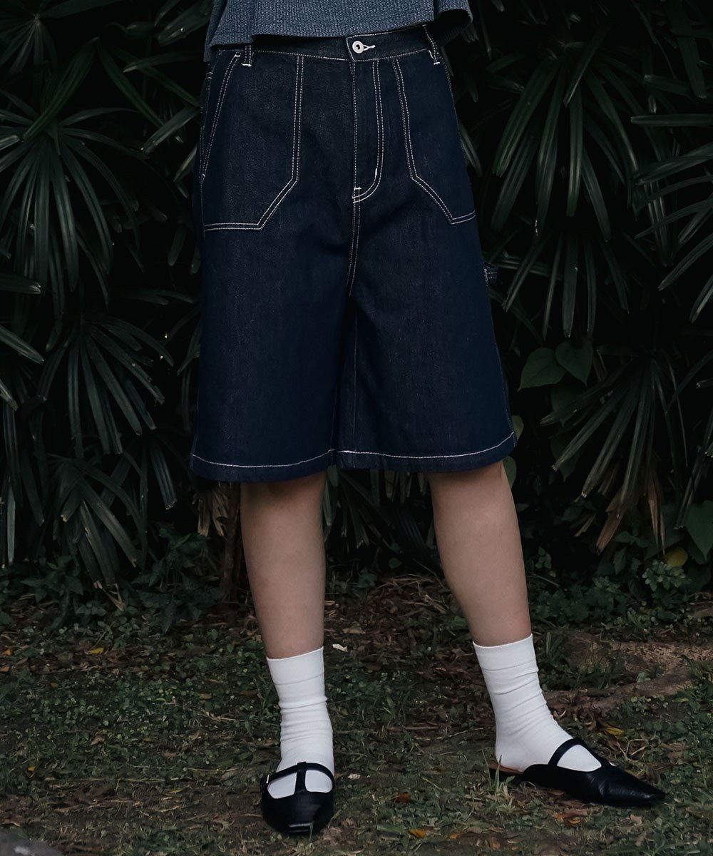 寬鬆丹寧短褲