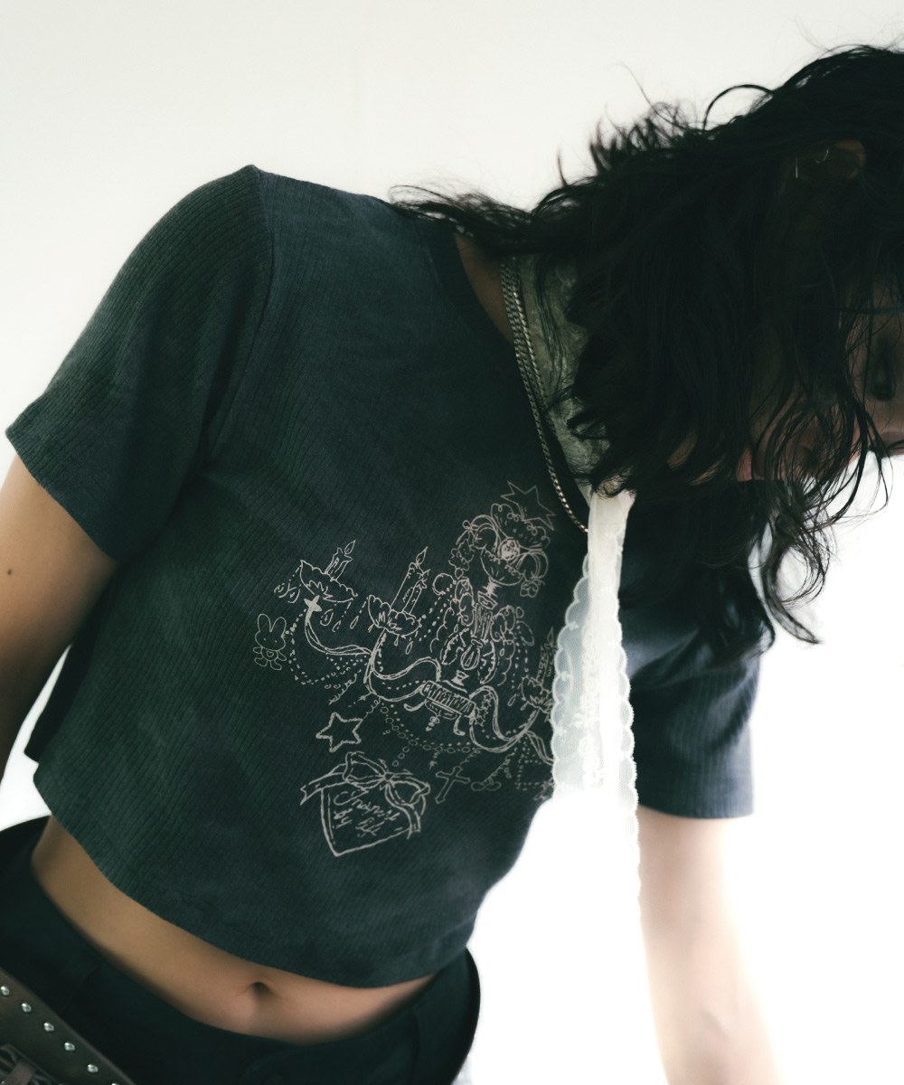 水晶吊燈印花上衣 Crystal Chandelier Printed Top
