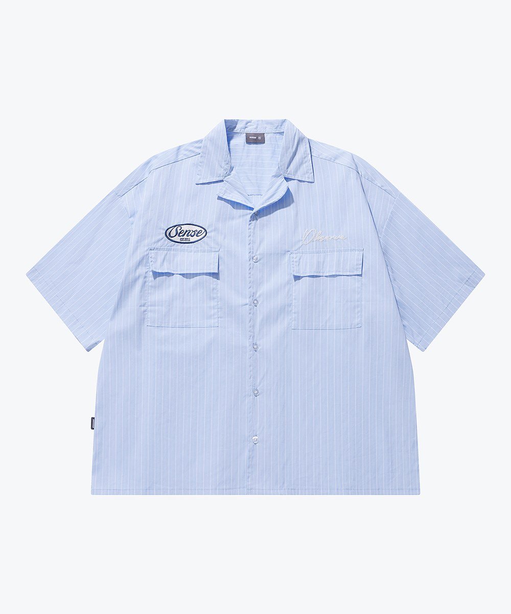 古巴領條紋襯衫 Short Cut Stripe Shirt