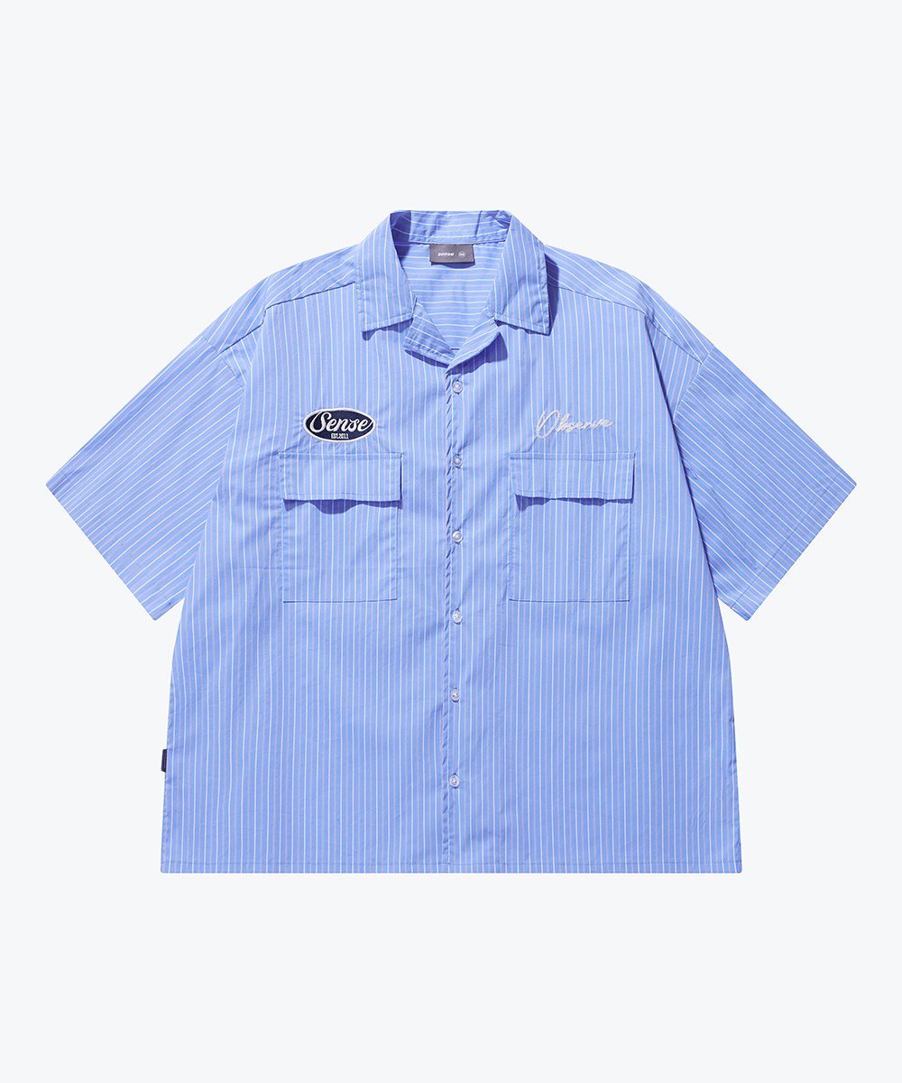 古巴領條紋襯衫 Short Cut Stripe Shirt