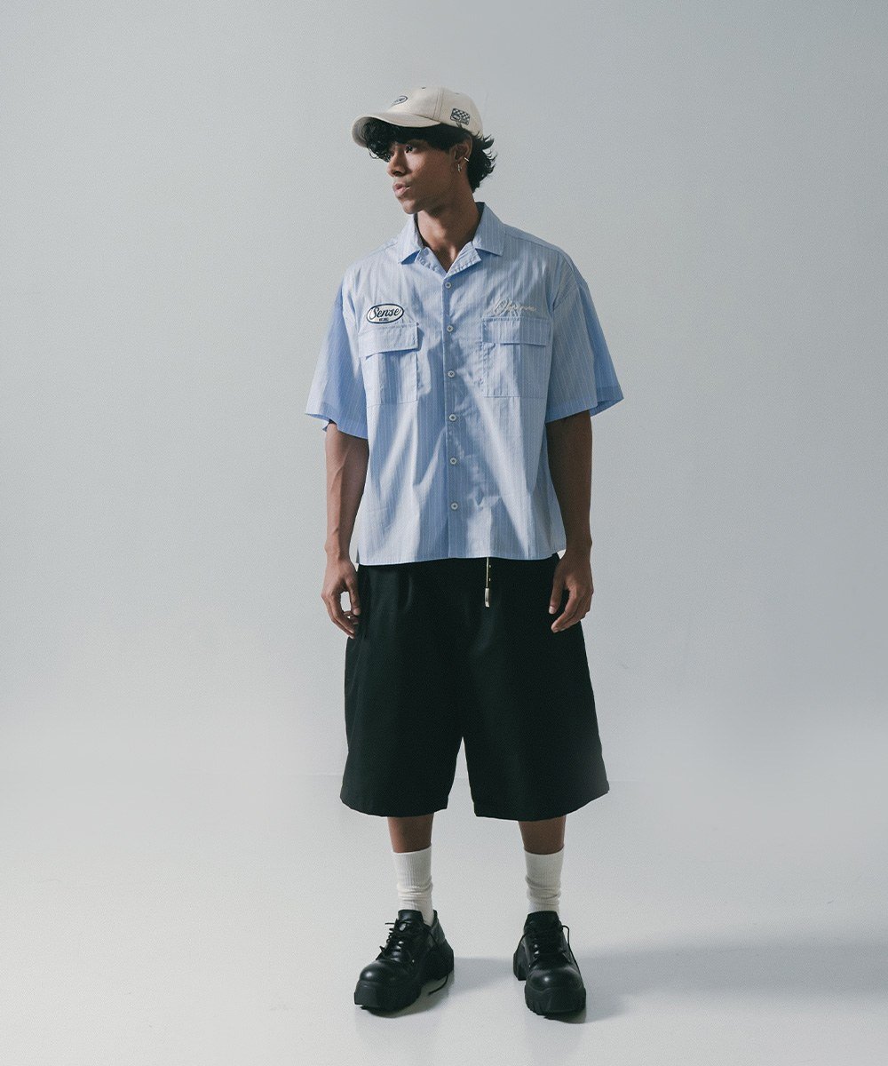 古巴領條紋襯衫 Short Cut Stripe Shirt