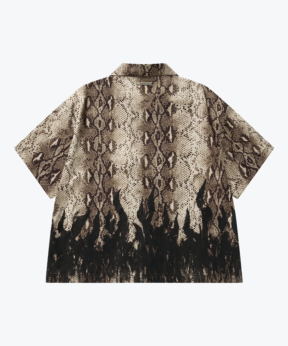蛇紋印花襯衫 Snake Print With Flame Shirt