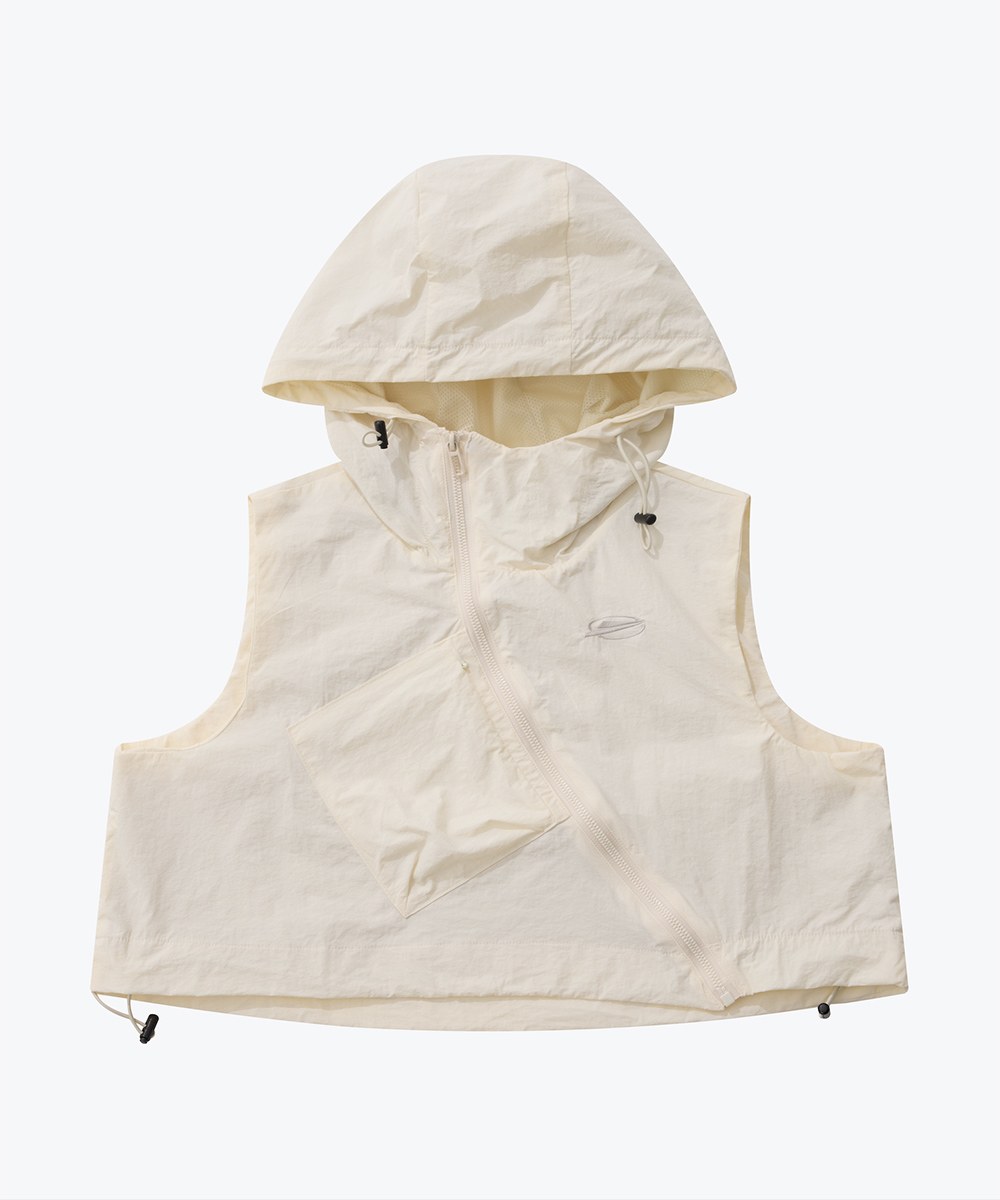 連帽拉鍊背心 DIAGONAL ZIPPER VEST