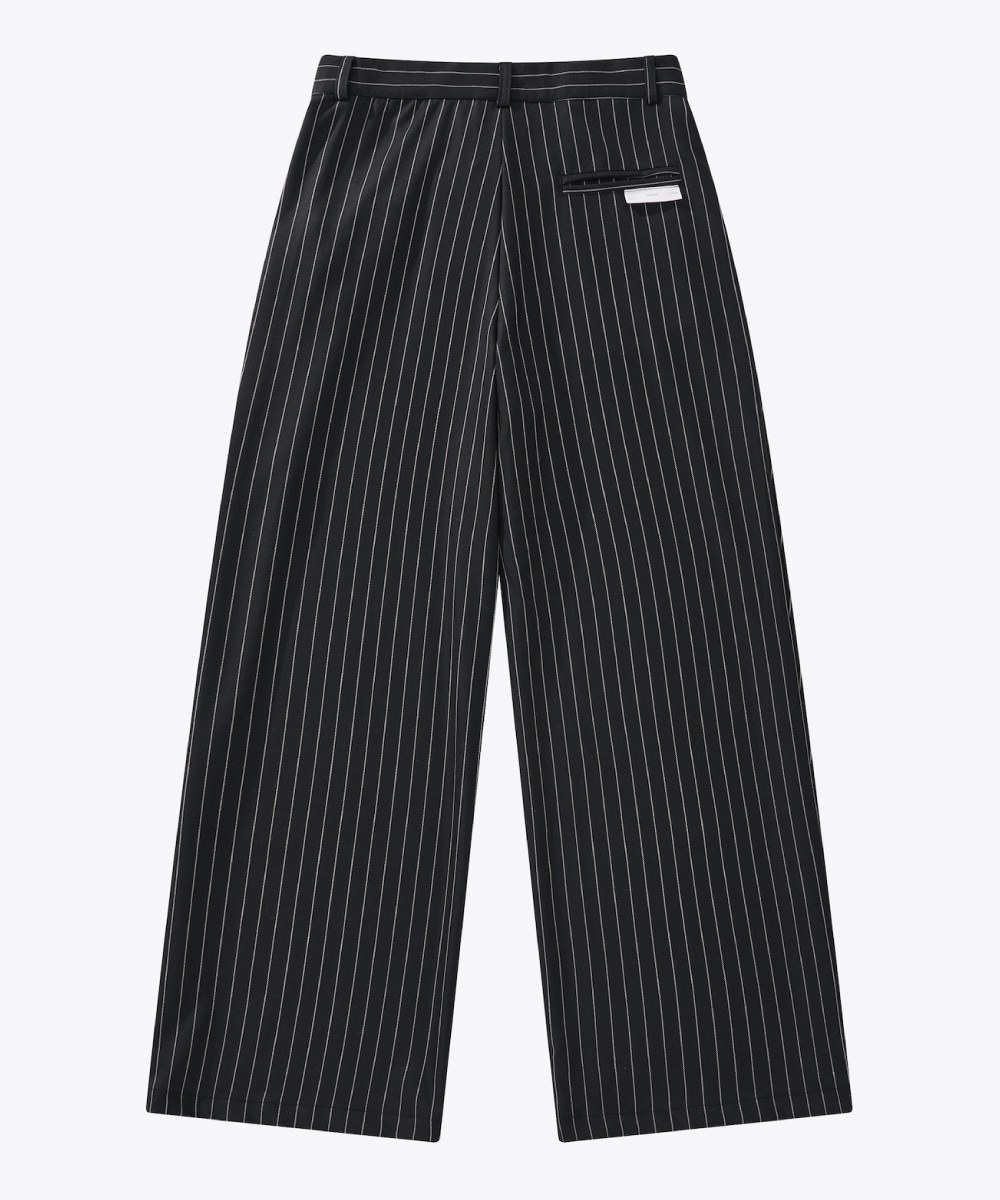 條紋西裝褲 Pleated Wide Leg Stripe Trousers