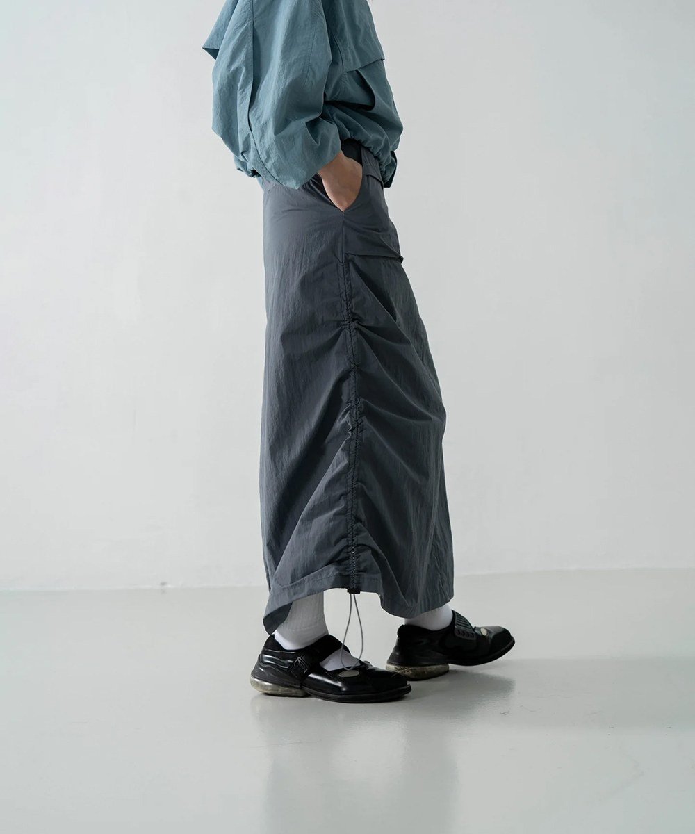 可調節抽繩長裙 SIDE ELASTIC FULL SKIRTS