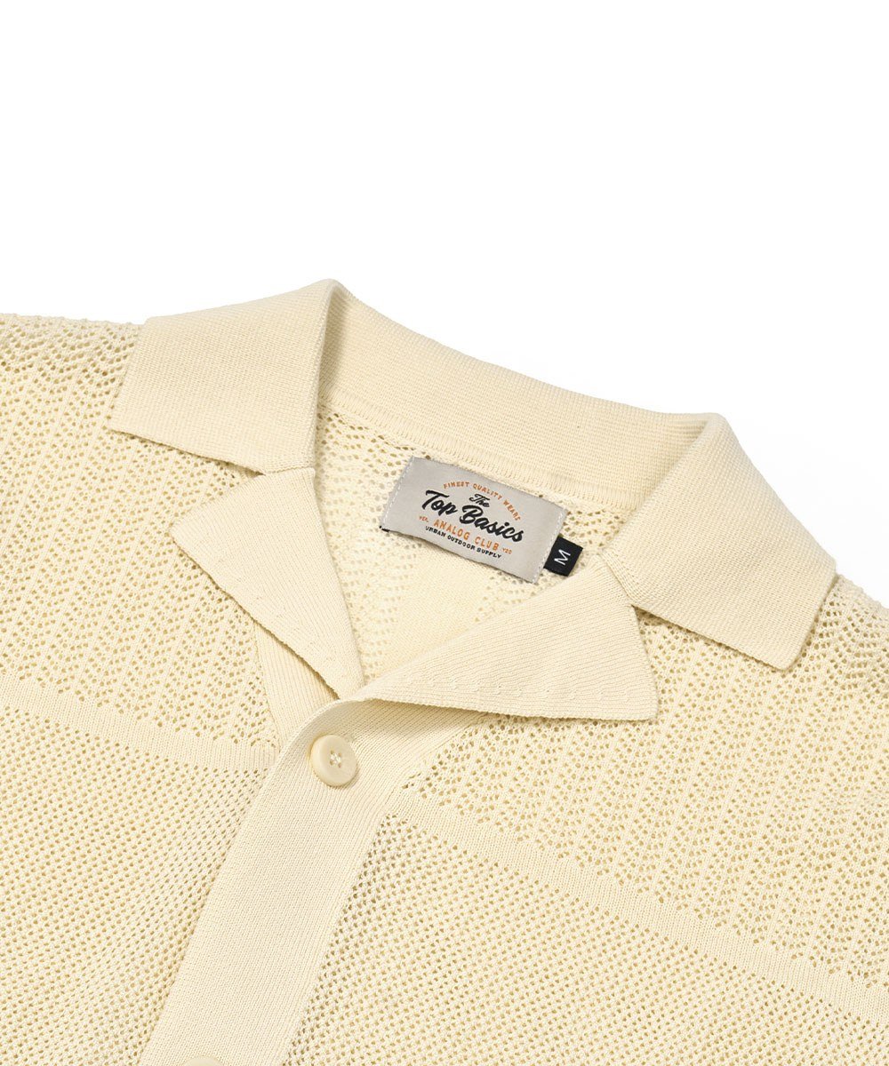 針織寬鬆襯衫 Knit Perforated Oversized Shirt